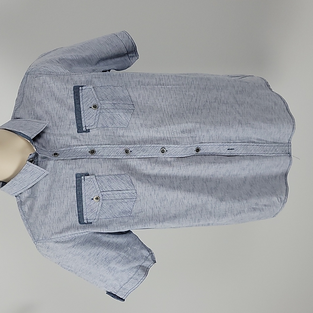 Hard Edge - Men's Button Up - (S) Light Blue